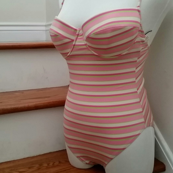 Moschino Pink Beige Green Pretty Bright Swimsuit. - Picture 2 of 6